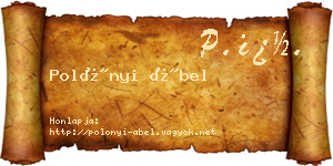Polónyi Ábel névjegykártya